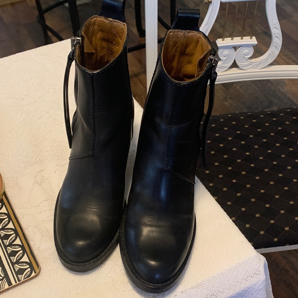 Acne Pistol Black Ankle Boots with Zipper